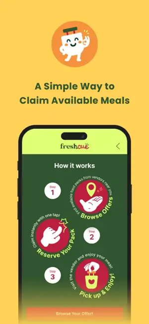 Freshcue app screenshot showing food claim details